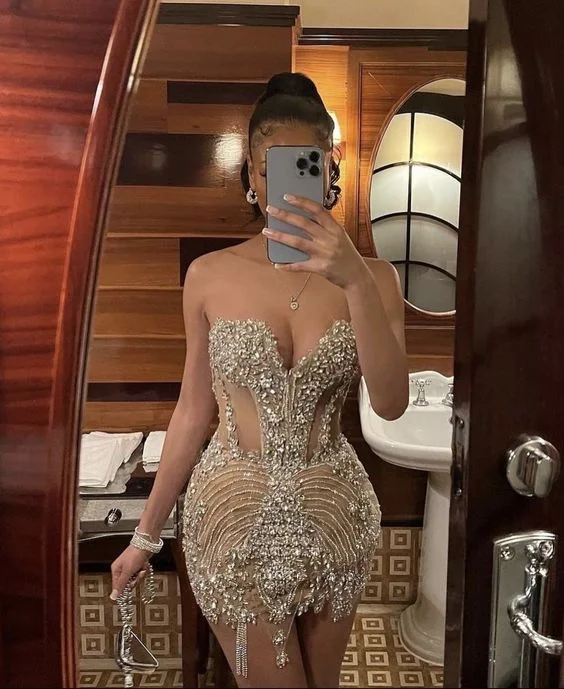 Luxurious Heavy Beaded Birthday Party Dress Sexy Formal Dress cc431 Tunics Chinos classic Luxurious Heavy Beaded Birthday Party Dress Sexy Formal Dress cc431 Tunics Chinos classic
