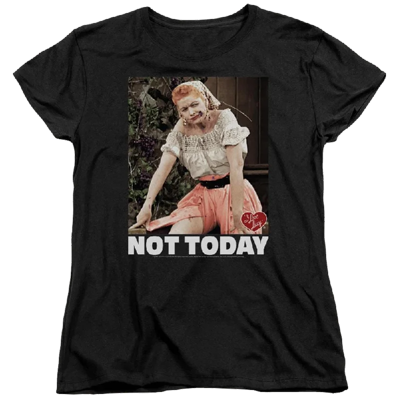 I Love Lucy Not Today - Women's T-Shirt-- Polka Dot Checkered Tartan