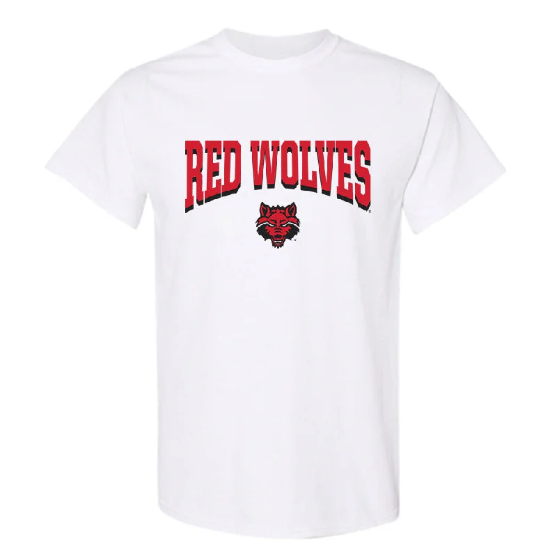 Arkansas State - NCAA Women's Bowling : Malaya Chavez - T-Shirt-- Mesh Blend Leather Blend Suede Blend Arkansas State - NCAA Women's Bowling : Malaya Chavez - T-Shirt-- Mesh Blend Leather Blend Suede Blend