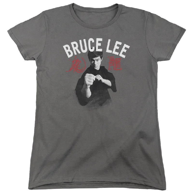 Bruce Lee Ready - Women's T-Shirt-- Zippered Front Buttoned Front Snap Front