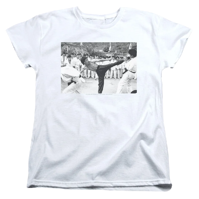 Bruce Lee Kick To The Head - Women's T-Shirt-- Iron Safe Non-Iron Wrinkle Free