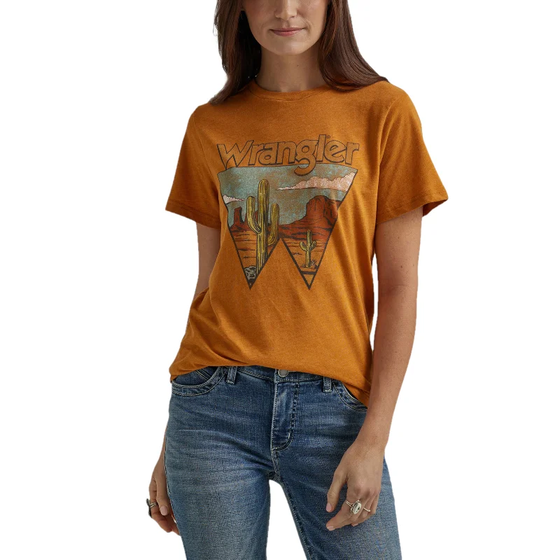 Wrangler Ladies Retro Desert Graphic Thai Curry Heather T-Shirt 112344185-- Houndstooth Herringbone Solid Wrangler Ladies Retro Desert Graphic Thai Curry Heather T-Shirt 112344185-- Houndstooth Herringbone Solid