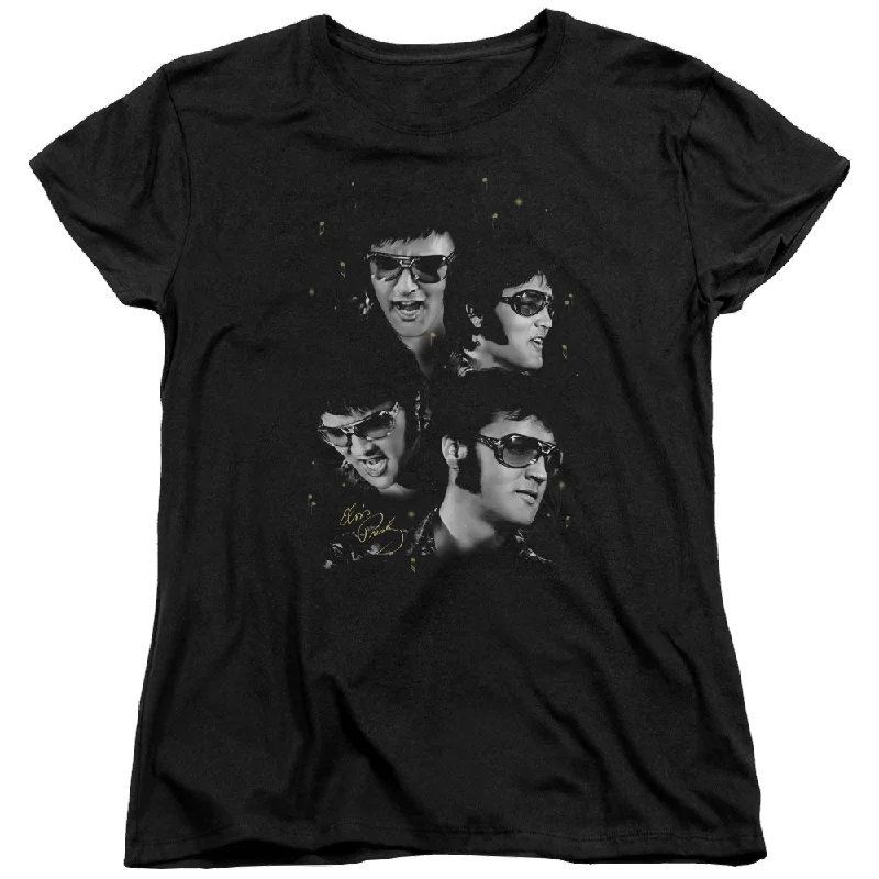 Elvis Presley Faces - Women's T-Shirt-- Fitted T-Shirt Seamless Stretchy