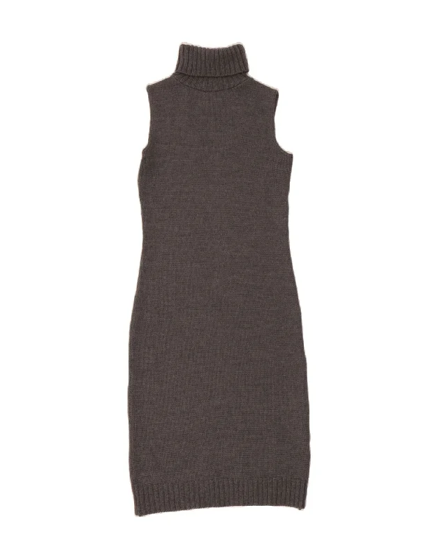 VINTAGE Womens Sleeveless Roll Neck Jumper Dress UK 12 Medium Grey Tunics Hiking breathable VINTAGE Womens Sleeveless Roll Neck Jumper Dress UK 12 Medium Grey Tunics Hiking breathable