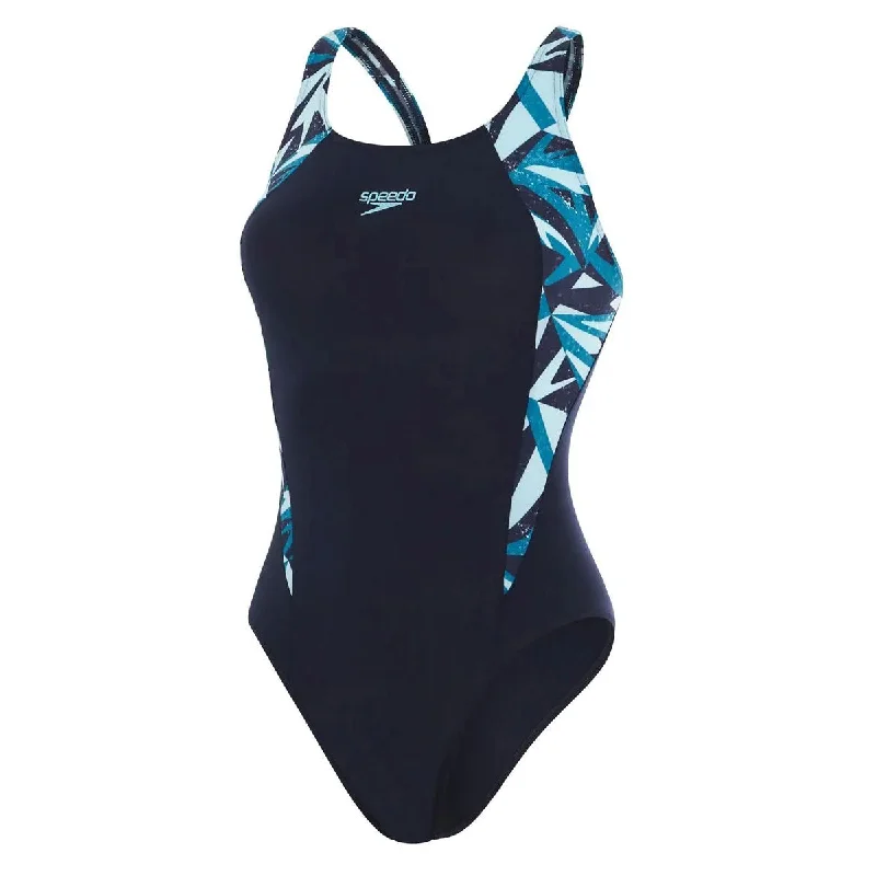 Speedo Hyperboom Splice Muscleback Swimsuit - Womens - True Navy/Nordic Teal/Mercurial Blue Stylish Beachwear Set Speedo Hyperboom Splice Muscleback Swimsuit - Womens - True Navy/Nordic Teal/Mercurial Blue Stylish Beachwear Set