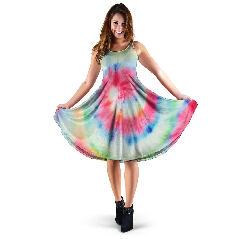 Rainbow Tie Dye Dress Tunics Trendy modern