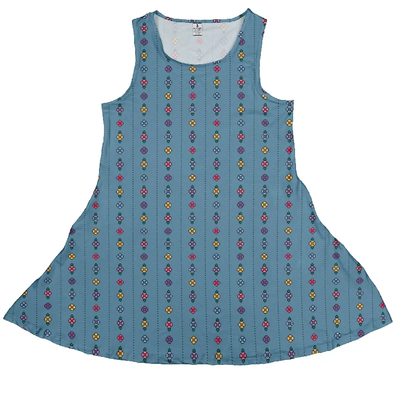 Arcade Pixel Flowers Dress Tunics Designer luxury