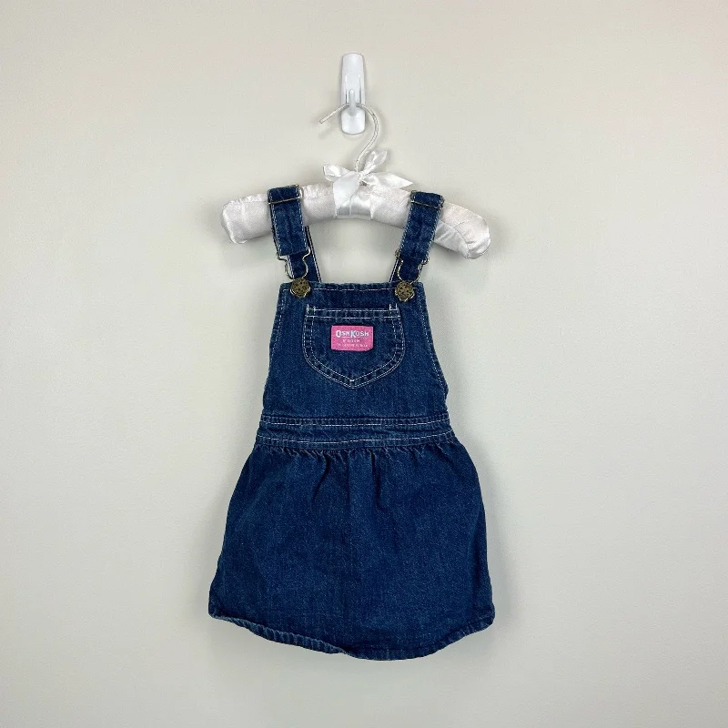 Vintage OshKosh B'gosh Denim Jumper Dress 24 Months USA Tunics Gym athletic