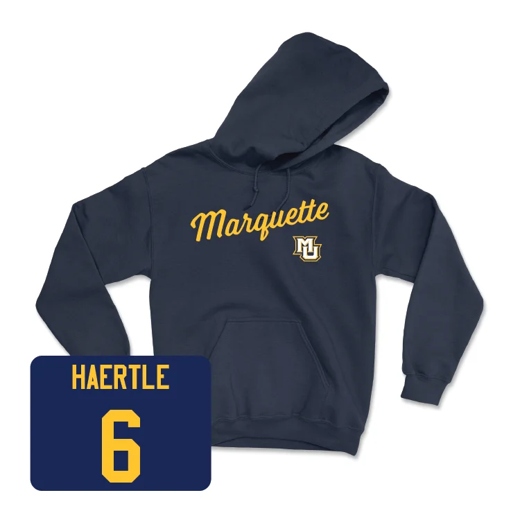 Navy Women's Soccer Script Hoodie - Mia Haertle Hoodie Jacket Zipper Layering