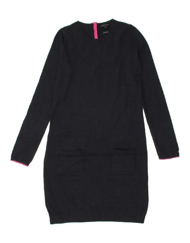 TOMMY HILFIGER Womens Long Sleeve Jumper Dress UK 10 Small Navy Blue Tunics Travel practical