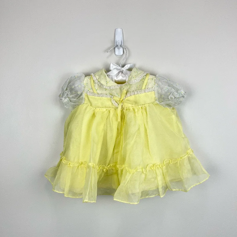 Vintage Yellow Ruffle Lace Daisy Dress 18 Months Tunics Spring floral