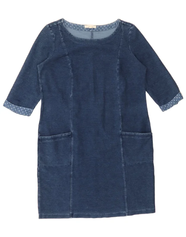WHITE STUFF Womens 3/4 Sleeve Basic Dress UK 16 Large Navy Blue Cotton Tunics Party sparkling WHITE STUFF Womens 3/4 Sleeve Basic Dress UK 16 Large Navy Blue Cotton Tunics Party sparkling