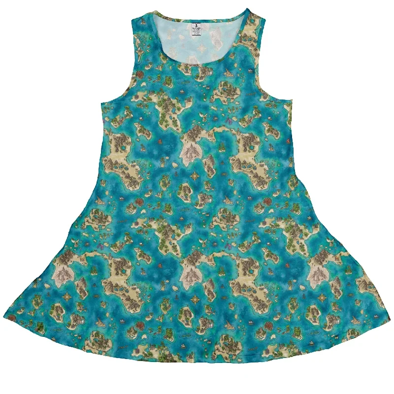 Fantasy World Map Dnd Dress Turtleneck Warm Winter