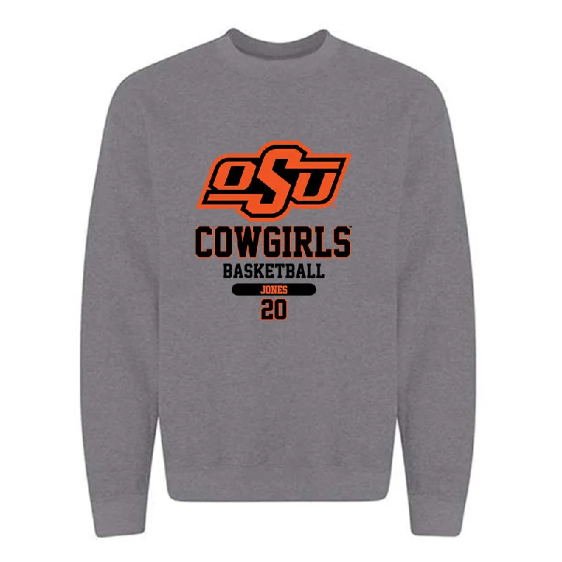 Oklahoma State - NCAA Women's Basketball : Stacie Jones - Classic Fashion Shersey Crewneck Sweatshirt Hoodie with Zipper Versatile Modern Oklahoma State - NCAA Women's Basketball : Stacie Jones - Classic Fashion Shersey Crewneck Sweatshirt Hoodie with Zipper Versatile Modern