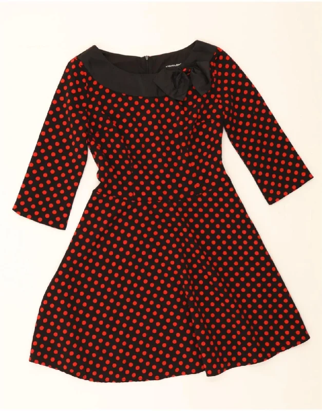 VINTAGE Womens 3/4 Sleeve A-Line Dress UK 10 Small Red Polka Dot Tunics Evening elegant VINTAGE Womens 3/4 Sleeve A-Line Dress UK 10 Small Red Polka Dot Tunics Evening elegant