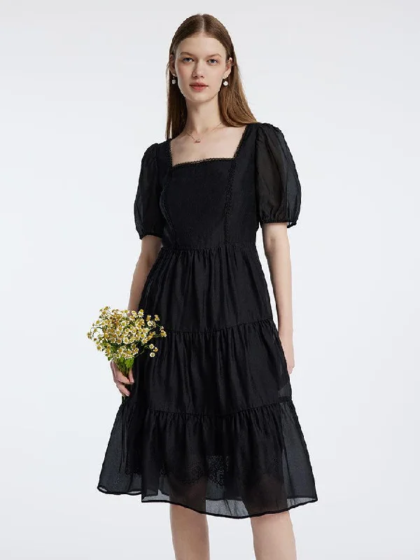 Square Neck Black Waist Dress Tunics Bestseller popular