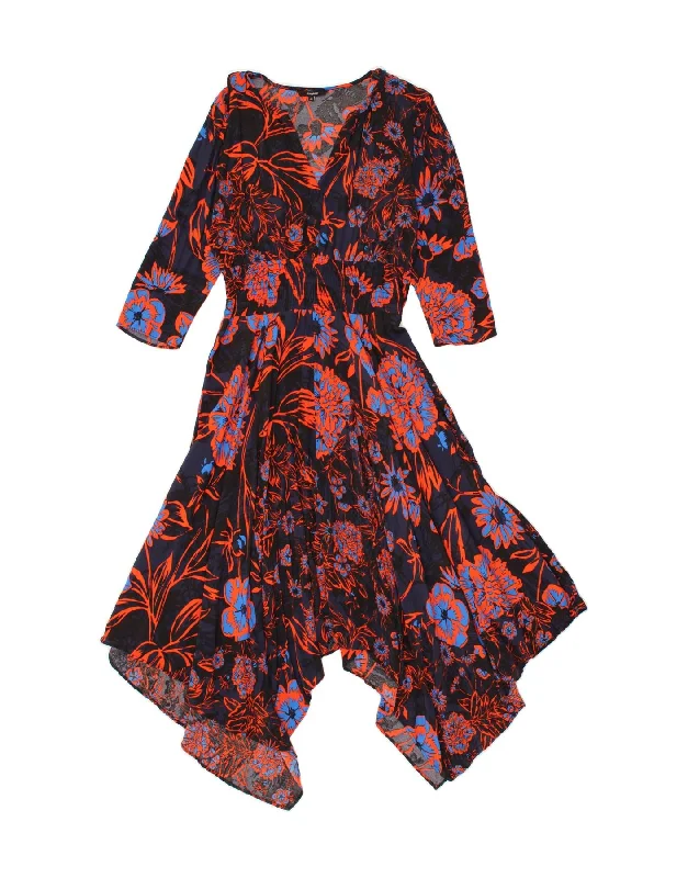 DESIGUAL Womens Asymmetrical Dress EU 40 Medium Navy Blue Floral Tunics Travel practical DESIGUAL Womens Asymmetrical Dress EU 40 Medium Navy Blue Floral Tunics Travel practical