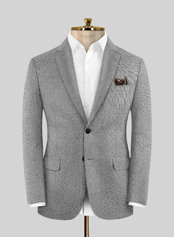 Scabal Jacobi Twill Gray Wool Jacket Insulated Jacket Fitted Jacket Loose Jacket