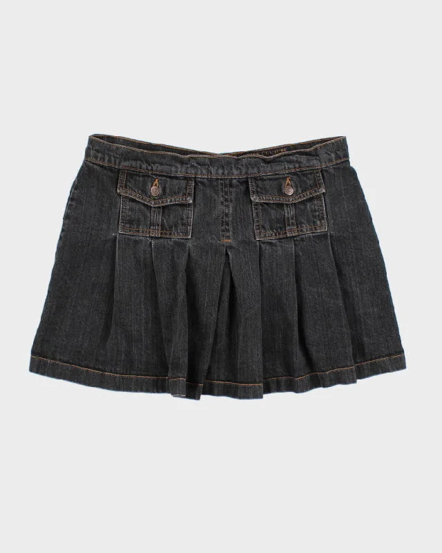 Vintage Y2k Juicy Couture Denim Mini Skirt - S high slit skirt