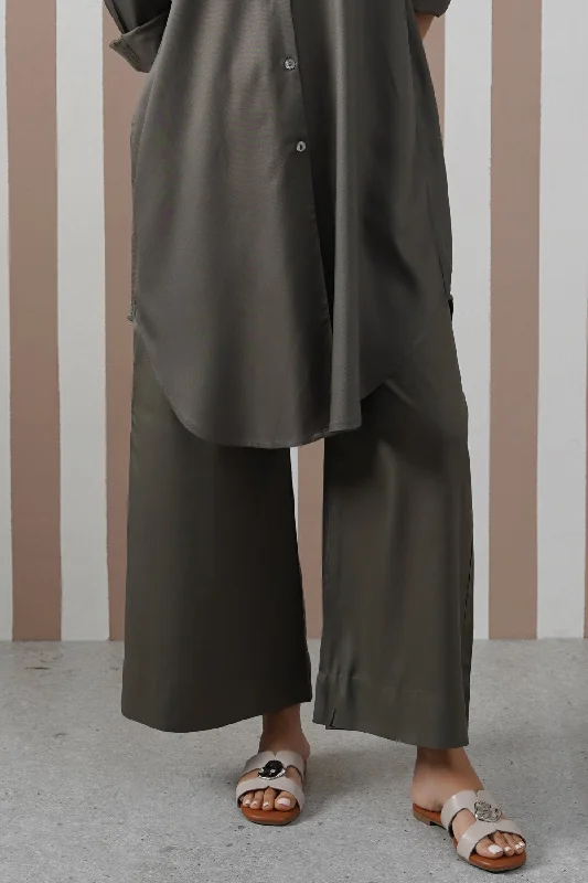 WIDE BASIC PANTS Cozy Fitted Pants