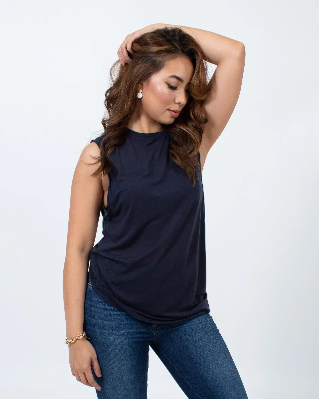 Navy Sleeveless Tank summer tank top