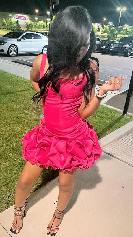 Hot Pink Straps Sheath Party Dress Mini Birthday Outfits Homecoming Dress, DP4795 Tunics Gym athletic Hot Pink Straps Sheath Party Dress Mini Birthday Outfits Homecoming Dress, DP4795 Tunics Gym athletic
