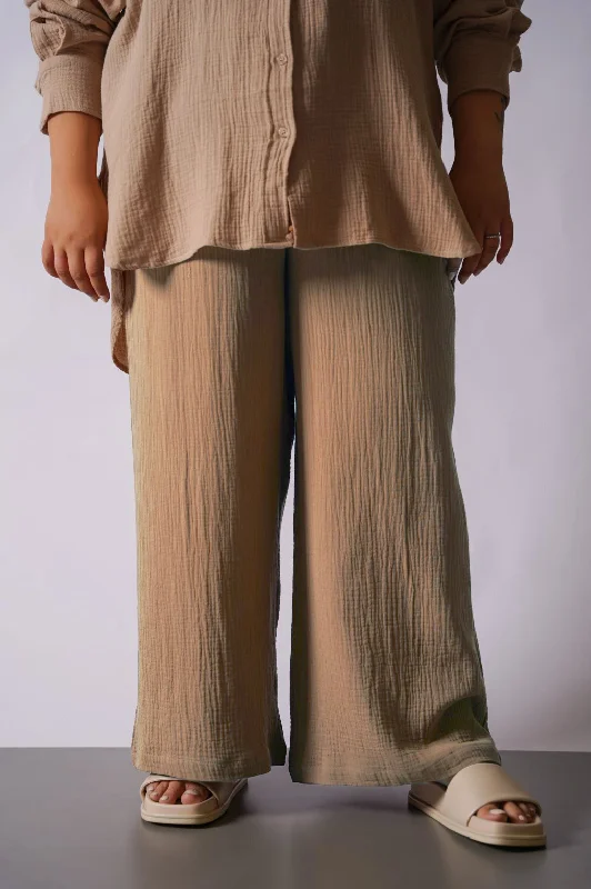 CURVE MUSLIN PANTS Trendy Palazzo Pants