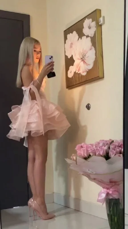 Lovely Pink Sweetheart A-Line Hoco Dress Short Party Dress Birthday Dress, DP4653 Tunics Handmade artisanal Lovely Pink Sweetheart A-Line Hoco Dress Short Party Dress Birthday Dress, DP4653 Tunics Handmade artisanal