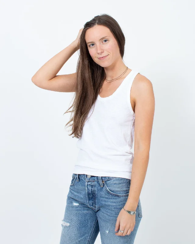Basic White Tank rhinestone tank top