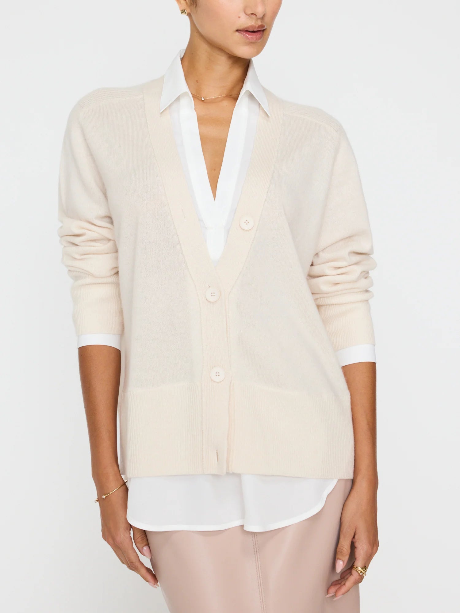 Callie Layered Looker Cardigan Zippered Front Buttoned Front Snap Front
