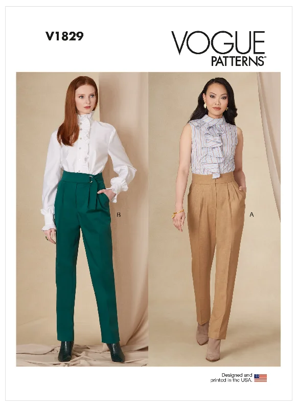 Vogue Pattern V1829  Misses' and Misses' Petite Pants Warm Wool Trousers