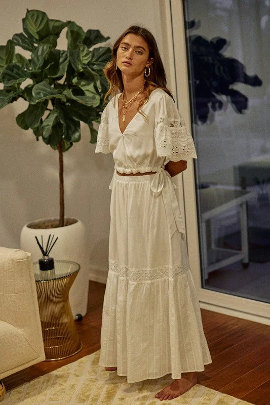 Lace Maxi Skirt pleated skirt texture