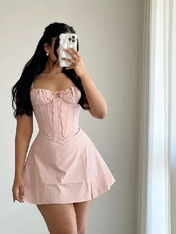 Pink Spaghetti Straps A-Line Short Party Dress Homecoming Dress, DP4649 Tunics Sale discount Pink Spaghetti Straps A-Line Short Party Dress Homecoming Dress, DP4649 Tunics Sale discount