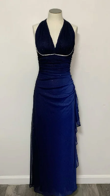 Dark Blue Halter Sheath Chiffon Long Party Dress Vintage Evening Dress, DP4759 Tunics Vintage classic Dark Blue Halter Sheath Chiffon Long Party Dress Vintage Evening Dress, DP4759 Tunics Vintage classic