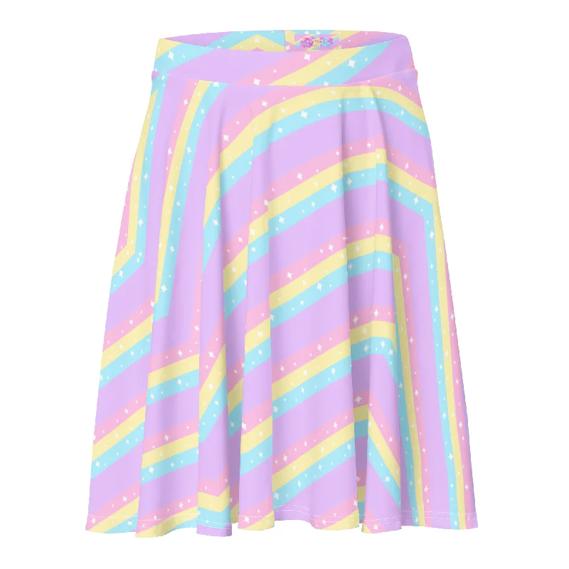 Teatime Fantasy Purple Rainbow Skater Skirt maxi skirt elegant
