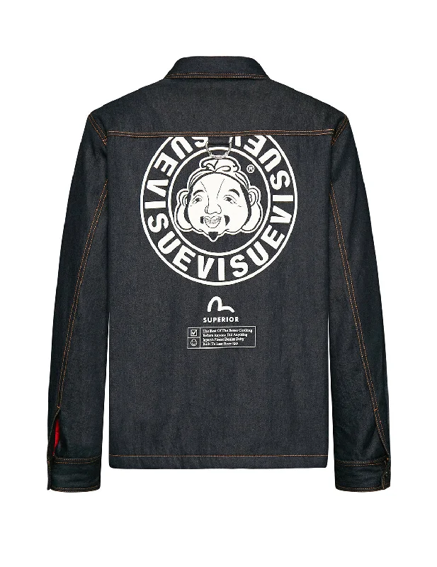 Padded Denim Shirt Jacket with Godhead Print Lace Jacket Ribbed Jacket Sequined Jacket Padded Denim Shirt Jacket with Godhead Print Lace Jacket Ribbed Jacket Sequined Jacket