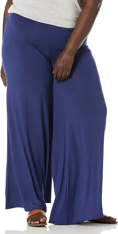 Star Vixen Women's Plus-Size Stretch Ity Knit Wide-Leg Palazzo Pant Trendy High-Waist Trousers Star Vixen Women's Plus-Size Stretch Ity Knit Wide-Leg Palazzo Pant Trendy High-Waist Trousers