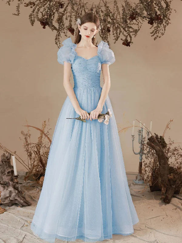 Fairy Princess Tule Light Blue Formal Dress Long Party Dress Tunics Gym athletic