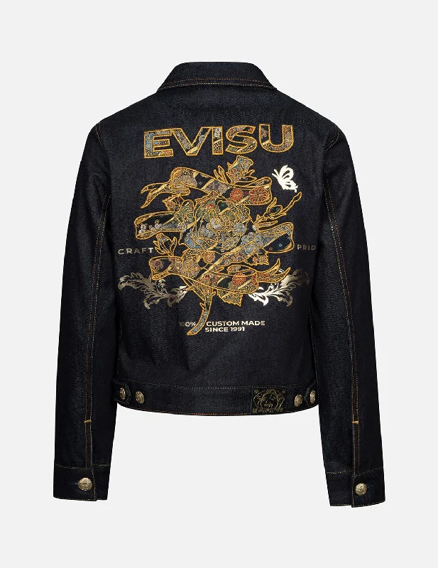 Brocade Rose and Logo Embroidery Regular Fit Denim Jacket V-Neck Jacket Boat Neck Jacket Square Neck Jacket Brocade Rose and Logo Embroidery Regular Fit Denim Jacket V-Neck Jacket Boat Neck Jacket Square Neck Jacket