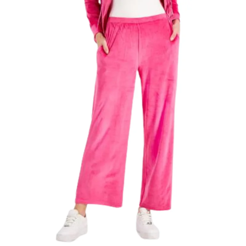 CHARTER CLUB - Velour Wide-Leg Pants Trendy Printed Leggings