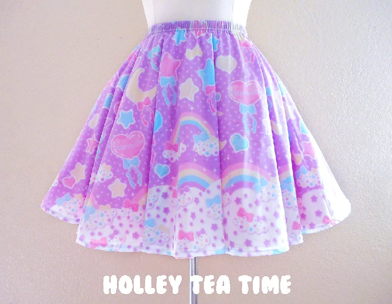 Pastel Party Lavender Mini Skater Skirt athletic skirt fit