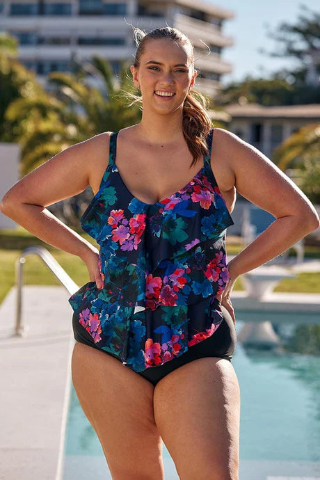Montego 3 Tier Tankini Top High-Waisted Swimwear