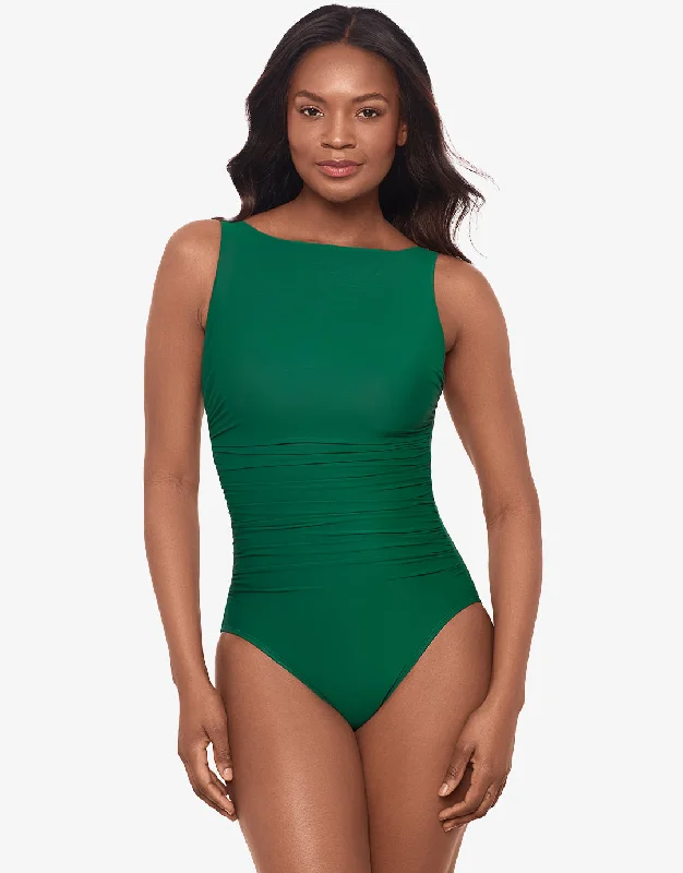 Rock Solid Regatta Swimsuit - Malachite Retro Swimwear Style
